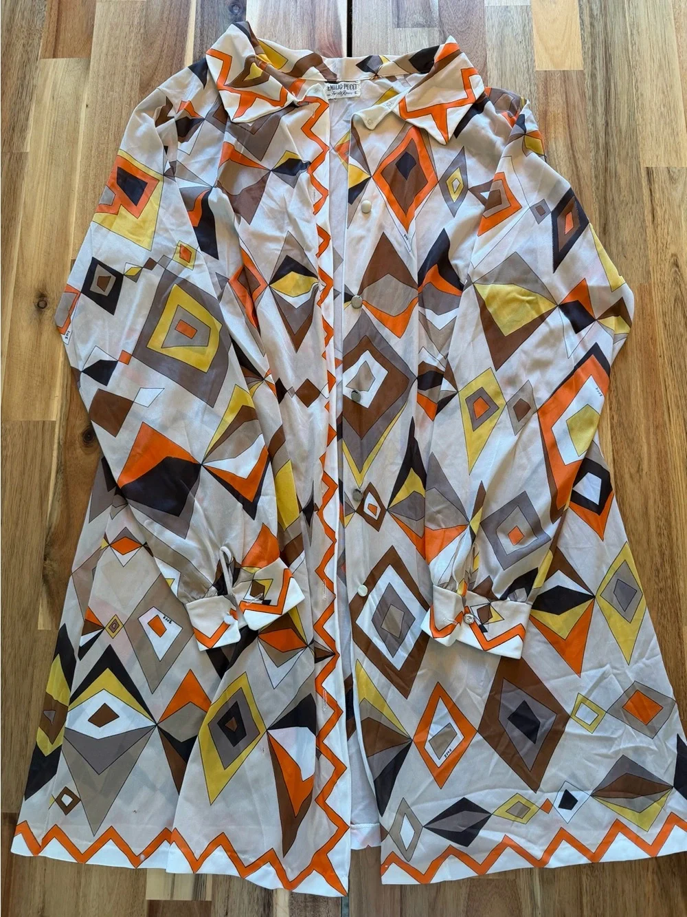 Vintage Emilio Pucci for Formfit Rogers 2 Piece Geometric Dress Set Size S